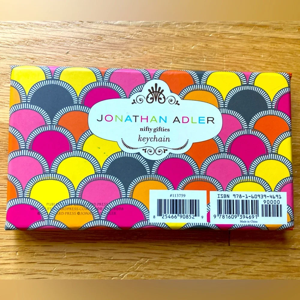 NIB - Jonathan Adler Colorful Elephant Keychain Keyring - Hard to Find